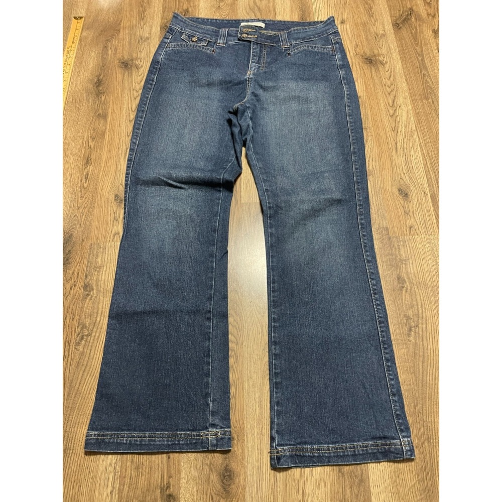 Lee Jeans, Women's Size 12 Medium, Blue, Denim, Dark Wash, Natural Bootcut